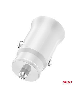 Amio - ΦΟΡΤΙΣΤΗΣ ΑΝΑΠΤΗΡΑ 12/24V ΜΕ 1 ΘΥΡΑ USB-C 20W 5V/3AQC ΤΑΧΕΙΑΣ ΦΟΡΤΙΣΗΣ ΛΕΥΚΟΣ - 1 Τεμ. (03876/AM)
