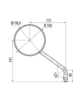 ΚΑΘΡΕΠΤΕΣ MOTO ΣΤΡΟΓΓΥΛΟΙ M10X1,25 DX 106cm STAR CLASSIC LAMPA - 2 ΤΕΜ