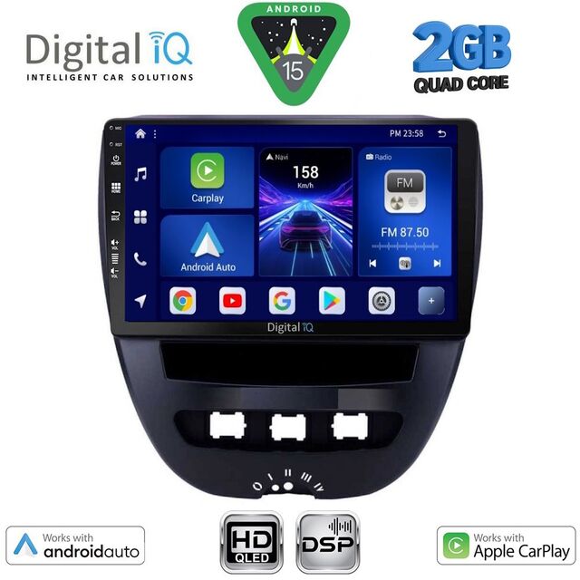 DIGITAL IQ BXC 3707_CPAA (10inc) MULTIMEDIA TABLET for CITROEN C1-PEUGEOT 107-TOYOTA AYGO mod. 2005-2014