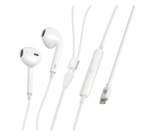 ΑΚΟΥΣΤΙΚΑ BLUETOOTH ΜΕ ΜΙΚΡΟΦΩΝΟ ΚΑΙ ΚΑΛΩΔΙΟ 120cm ΓΙΑ APPLE (8PIN) ΛΕΥΚΑ LAMPA - 1 TEM.