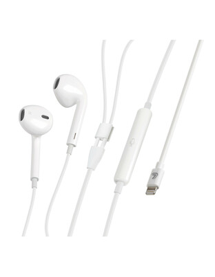 ΑΚΟΥΣΤΙΚΑ BLUETOOTH ΜΕ ΜΙΚΡΟΦΩΝΟ ΚΑΙ ΚΑΛΩΔΙΟ 120cm ΓΙΑ APPLE (8PIN) ΛΕΥΚΑ LAMPA - 1 TEM.