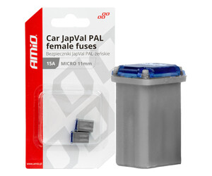 Amio - ΑΣΦΑΛΕΙΕΣ JapVal PAL ΜICRO 11mm ΘΗΛΥΚΕΣ 15A ΣΕ ΓΚΡΙ ΧΡΩΜΑ - 2 Τεμ. (03457/AM)