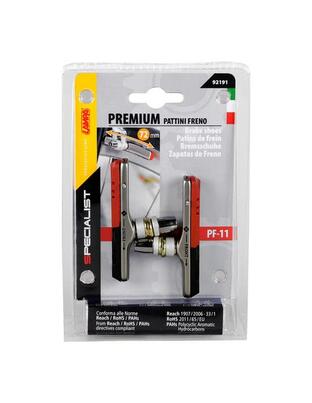 ΤΑΚΑΚΙΑ ΦΡΕΝΩΝ ΠΟΔΗΛΑΤΟΥ (CITY/MTB BIKE) PREMIUM 72mm PF-11 ΜΑΥΡΟ/ΚΟΚΚΙΝΟ 2ΤΕΜ.