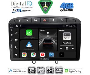 DIGITAL IQ BXK 19513BL_CPAA (9inc) MULTIMEDIA TABLET for PEUGEOT 308 mod.2007-2012 - RCZ mod.2009-2015 (BLACK)