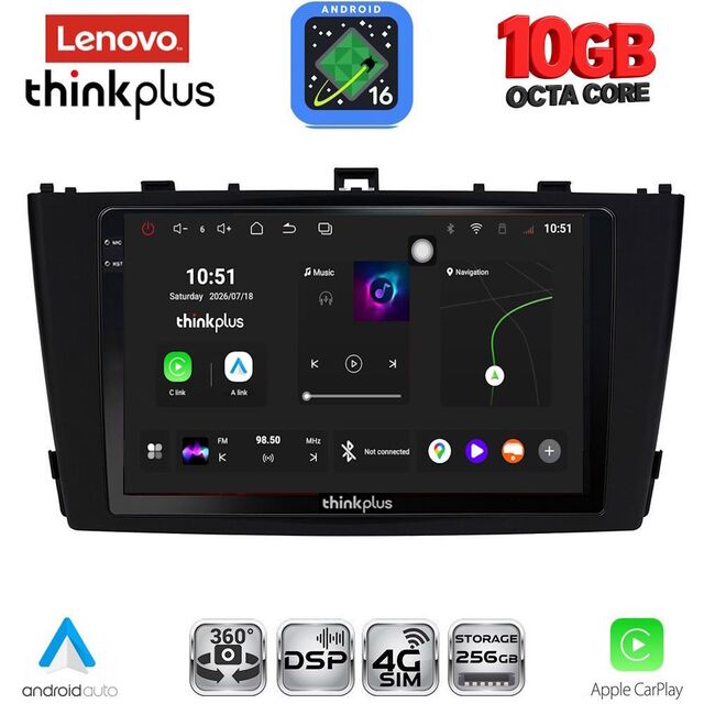 LENOVO LTM 11705BL_CPA (9inc) MULTIMEDIA TABLET for TOYOTA AVENSIS (T27) mod. 2009-2015 (BLACK)