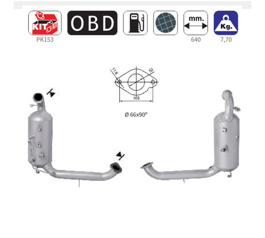 ΦΙΛΤΡΟ DPF FORD C-MAX,FOCUS /MAZDA 3 /VOLVO C30,S40,S80,V50,V70