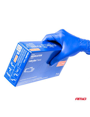 Amio - ΓΑΝΤΙΑ ΝΙΤΡΙΛΙΟΥ MERCATOR NITRYLEX BASIC ΣΕ ΜΠΛΕ ΧΡΩΜΑ SMALL (S) - 100 ΤΕΜ. (MER02956/AM)