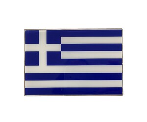 GREECE ΑΥΤΟΚΟΛΛΗΤΗ ΕΛΛΗΝΙΚΗ ΣΗΜΑΙΑ 13,8 X 9,4 cm ΜΠΛΕ/ΛΕΥΚΟ/ΧΡΩΜΙΟ ΜΕ ΕΠΙΚΑΛΥΨΗ ΕΠΟΞΕΙΔΙΚΗΣ ΡΥΤΙΝΗΣ (ΥΓΡΟ ΓΥΑΛΙ) - 1 ΤΕΜ.