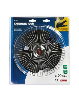 ΑΝΕΜΙΣΤΗΡΑΣ CHROME FAN 12V 16W (ΜΕ ΦΙΣ ΑΝΑΠΤΗΡΑ ΚΑΙ ΜΑΝΤΑΛΑΚΙ - Φ  20 cm)