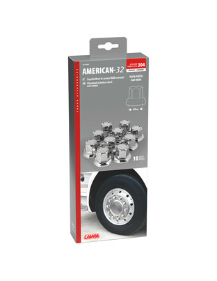 ΚΑΠΑΚΙΑ ΠΑΞΙΜΑΔΙΩΝ/ΜΠΟΥΛΟΝΙΩΝ ΦΟΡΤΗΓΟΥ AMERICAN STAINLESS STEEL 32mm ΧΡΩΜΙΟ LAMPA - 10 ΤΕΜ.