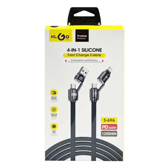 KLGO ΚΑΛΩΔΙΟ ΦΟΡΤΙΣΗΣ 4 ΣΕ 1 240W 1200mm S-696