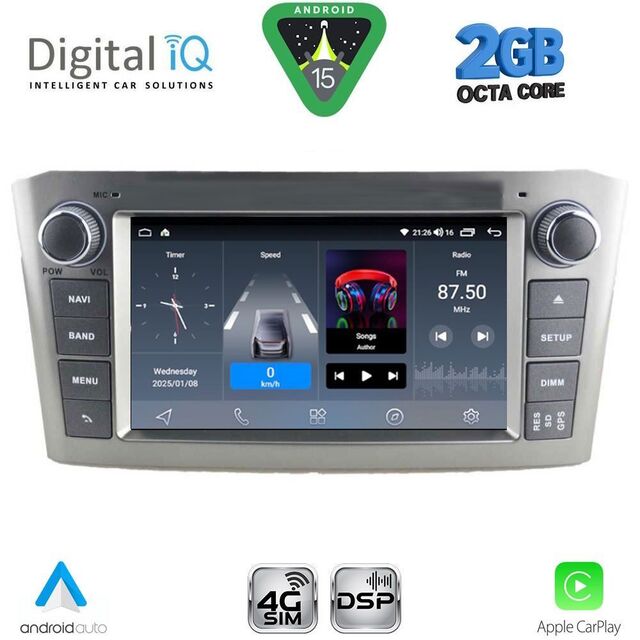 DIGITAL IQ BLF 325SL_CPA (7" DECK) MULTIMEDIA OEM for TOYOTA AVENSIS (T25) mod. 2003-2009 (SILVER)