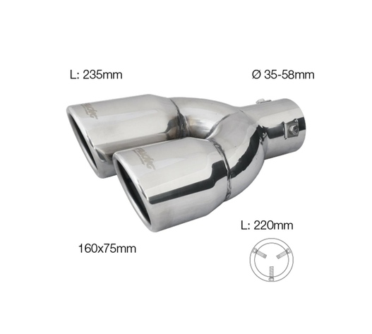 ΜΠΟΥΚΑ ΔΙΠΛΗ ΧΡΩΜΙΟΥ TRX/18R 165x77mm 220mm 35>58mm