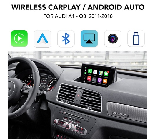 DIGITAL IQ AD 009W CPA (WIRELESS CARPLAY / ANDROID AUTO BOX with 2 CAMERA IN for AUDI A1-Q3 mod. 2011-2018 with MMI 2G and 6.5'' screen)