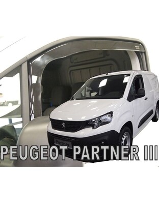 ΑΝΕΜΟΘΡΑΥΣΤΕΣ ΓΙΑ PEUGEOT PARTNER III 2D / PEUGEOT RIFTER 4D/5D / CITROEN BERLINGO III 4D/5D / OPEL COMBO E 4D/5D LOV 2018+/TOYOTA PROACE CITY 2018+ ΖΕΥΓΑΡΙ ΑΠΟ ΕΥΚΑΜΠΤΟ ΦΙΜΕ ΠΛΑΣΤΙΚΟ HEKO - 2 ΤΕΜ.