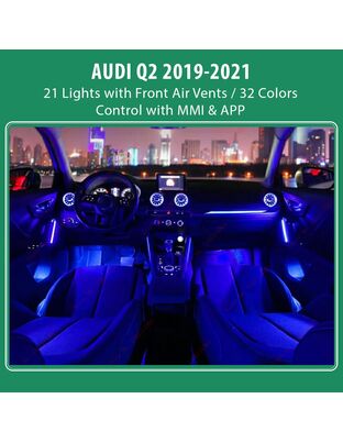DIQ AMBIENT AUDI Q2 mod. 2017-2025 (Digital iQ Ambient Light for Audi Q2 mod. 2017-2025 with 21 Lights)