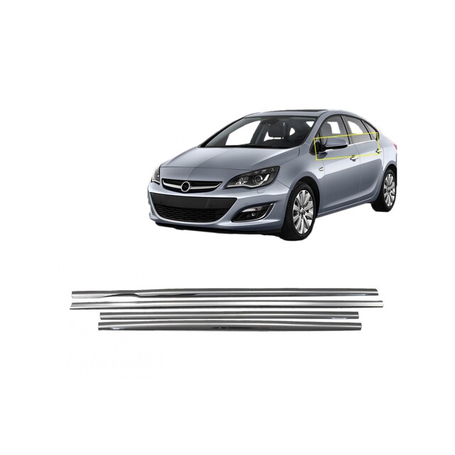 TRIM  ΠΑΡΑΘΥΡΩΝ ΑΥΤΟΚΟΛΛΗΤΑ ΧΡΩΜΙΟΥ 4ΤΕΜ. ΓΙΑ OPEL ASTRA J 4D 2012+
