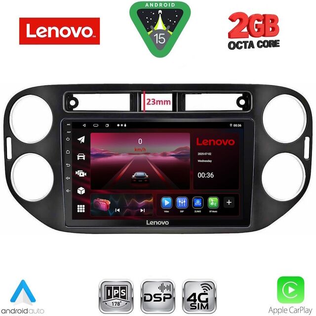 LENOVO LVF 5760BL_CPA (9inc) MULTIMEDIA TABLET for VW TIGUAN mod. 2011-2016 (BLACK)