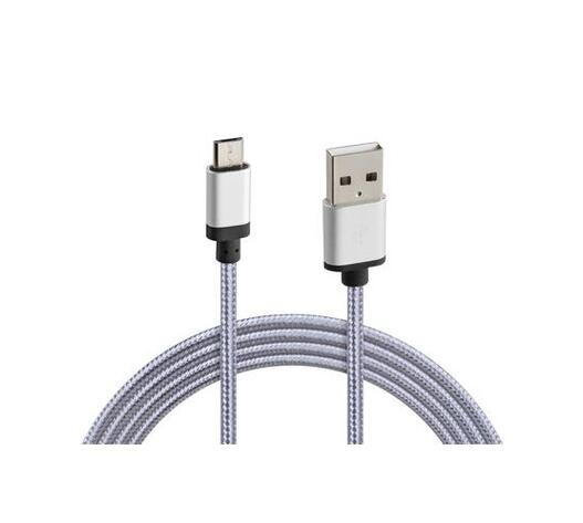 ΚΑΛΩΔΙΟ ΦΟΡΤΙΣΗΣ ΚΑΙ ΣΥΓΧΡΟΝΙΣΜΟΥ MICRO USB SUPER RESISTANT 100cm SILVER LINE
