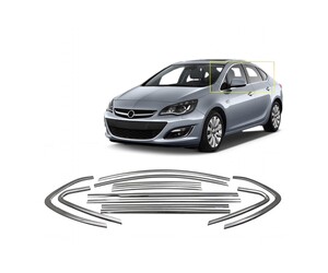 TRIM  ΠΑΡΑΘΥΡΩΝ ΑΥΤΟΚΟΛΛΗΤΑ ΧΡΩΜΙΟΥ 12ΤΕΜ. ΓΙΑ OPEL ASTRA J 4D 2012+