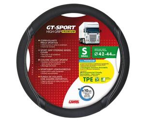 Κάλυμμα Τιμονιού Φορτηγού GT-SPORT Μαύρο με Ασημί Ραφή - 42/44 cm small