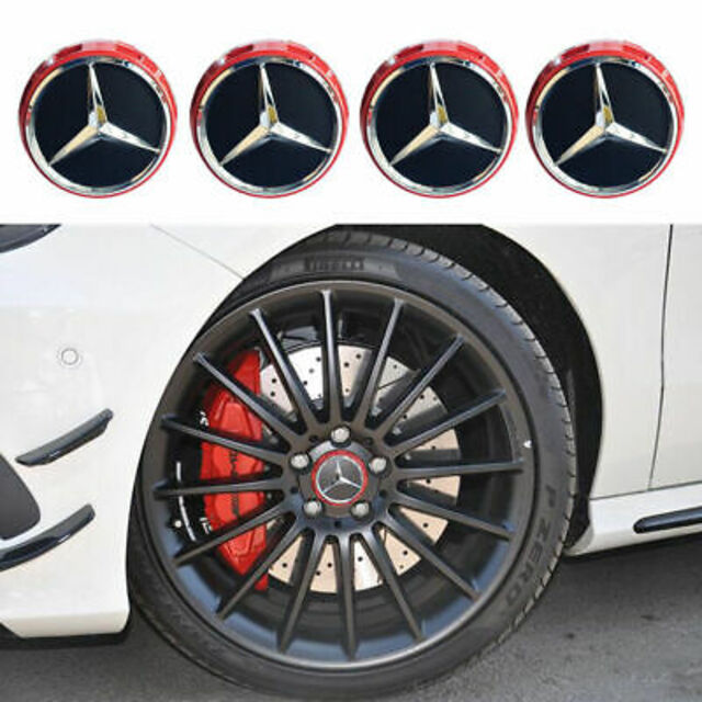 Τάπες για κέντρο ζάντας μαύρο/κόκκινο - Mercedes-Benz