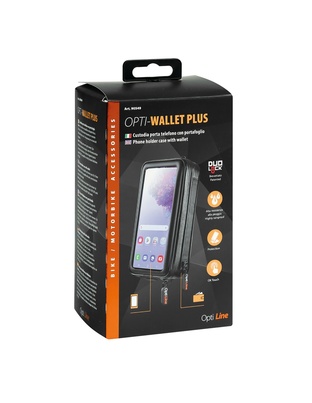 Θήκη Κινητού και Πορτοφόλι Wallet Plus της σειράς Optiline Universal Εφαρμογής για κινητά με μέγιστες διαστάσεις 85 x 170 mm, συμβατή με Βάσεις Στήριξης Κινητού Optiline για Μηχανή με σύστημα Duolock