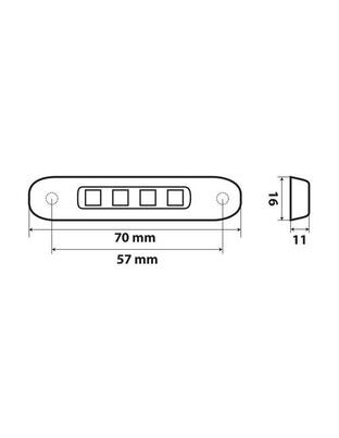 ΦΩΣ ΟΓΚΟΥ ΦΟΡΤΗΓΟΥ 4LED ΚΟΚΚΙΝΟ 12/24V 70x16x11mm ΑΔΙΑΒΡΟΧΟ 1ΤΕΜ.