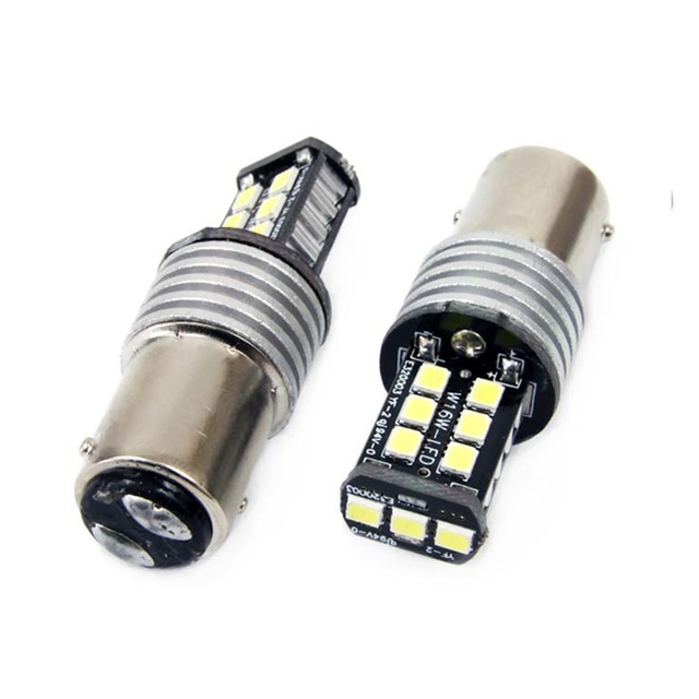 Λαμπάκια LED P21/5W 1157 Amio 12/24V CANBUS με 800lm και 15 SMD 2835. Ισχυρό φως για στάση & φρένα. Σετ 2 τεμαχίων. Αγόρασε τώρα!