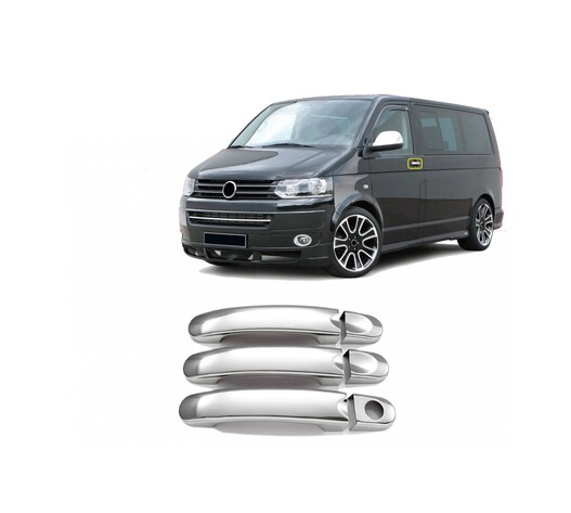 ΧΕΡΟΥΛΙΑ ΠΟΡΤΑΣ ΓΙΑ VW Τ5 TRANSPORTER 2003-2010  ΧΡΩΜΙΟ ΜΕΤΑΛΛΙΚΑ 3ΤΕΜ