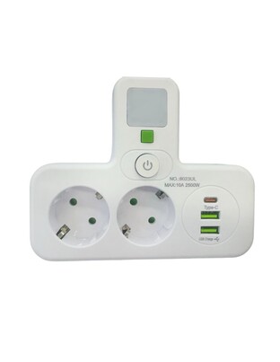 ΠΟΛΥΠΡΙΖΟ 2500W ΜΕ 2 ΠΡΙΖΕΣ, 2 ΘΥΡΕΣ USB-A, 1 ΘΥΡΑ USB-C & ΔΙΑΚΟΠΤΗ QH-05189