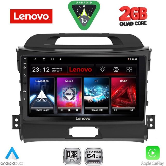 LENOVO LVD 2325_CPA (9inc) MULTIMEDIA TABLET for KIA SPORTAGE mod. 2010-2015