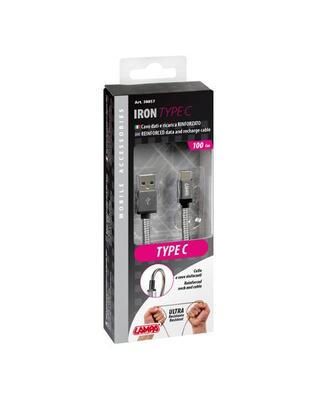 ΚΑΛΩΔΙΟ USB ΦΟΡΤΙΣΗΣ ΚΑΙ ΣΥΓΧΡΟΝΙΣΜΟΥ IRON SILVER LINE - TYPE C (100 cm)