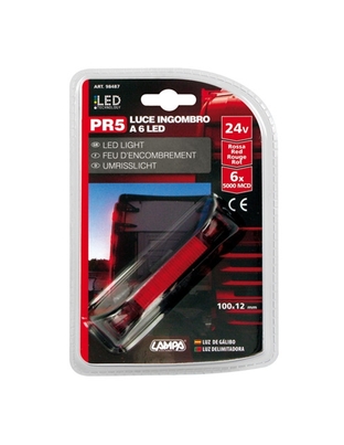 ΦΩΣ ΦΟΡΤΗΓΟΥ 6LED ΚΟΚΚΙΝΟ 24V 100mm