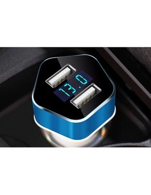 Amio - ΦΟΡΤΙΣΤΗΣ ΑΝΑΠΤΗΡΑ ΜΕ 2 ΘΥΡΕΣ USB 12V 2400mA ΚΑΙ ΒΟΛΤΟΜΕΤΡΟ – 1 ΤΕΜ. (02358/AM)