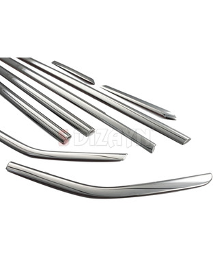 TRIM ΠΑΡΑΘΥΡΩΝ ΑΝΟΞ.ΑΤΣΑΛΙ ΧΡΩΜΙΟ S-DIZAYN ΓΙΑ FORD FOCUS 5D HB 2011+ - 8ΤΕΜ