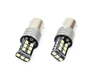 Amio - Λάμπες P21W 1156 LED 12/24V 7.5W 6000K 800lm 15SMD 2835 Canbus Λευκό Φως για Φώτα Όπισθεν Φλας και Ημέρας Αυτοκινήτου - 2 τεμ. (01293/AM)