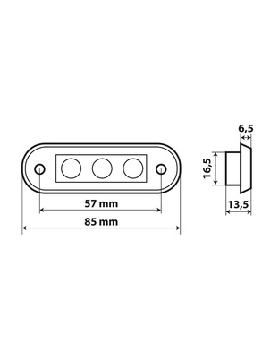 ΦΩΣ ΟΓΚΟΥ 3LED ΛΕΥΚΟ SMD 12/24V 85mm LAMPA - 20ΤΕΜ.