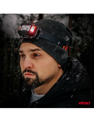 Amio - Φακός Κεφαλής Εργασίας τύπου 2xXPG+10SMD LED χωρητικότητα μπαταρίας 1800mAh - 1 τεμ. (04668/AM)