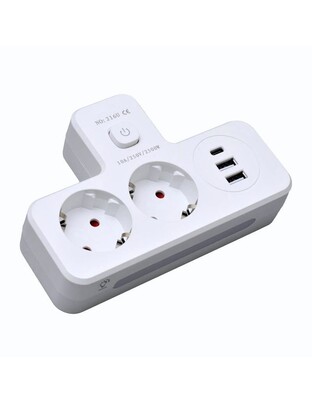 ΠΟΛΥΠΡΙΖΟ 2500W ΜΕ 2 ΠΡΙΖΕΣ, 2 ΘΥΡΕΣ USB-A, 1 ΘΥΡΑ USB-C & ΔΙΑΚΟΠΤΗ QH-05187