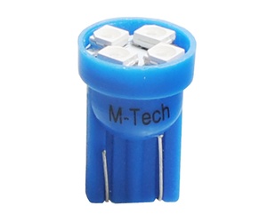 T10 W5W 12V W2,1x9,5d LED 4xSMD3528 ΜΠΛΕ (ΚΑΡΦΩΤΟ ΑΚΑΛΥΚΟ) BLISTER 2ΤΕΜ. M-TECH