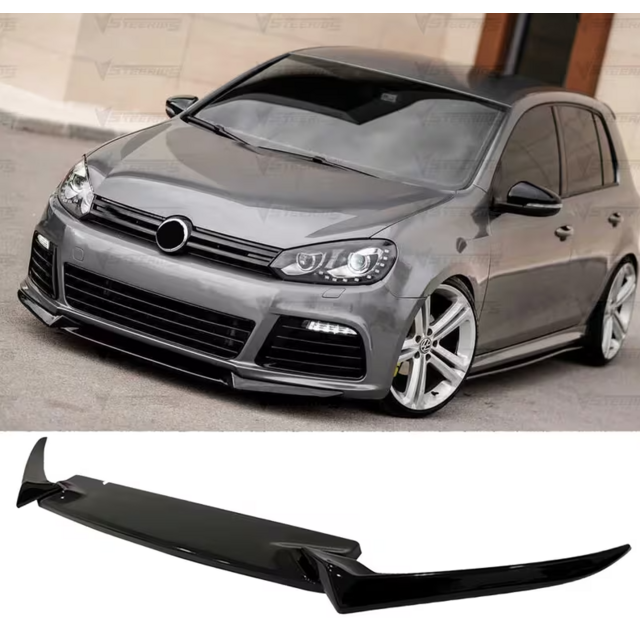 Lip spoiler μαύρο πλαστικό γυαλιστερό - Vw Golf 6 R 2008-2012