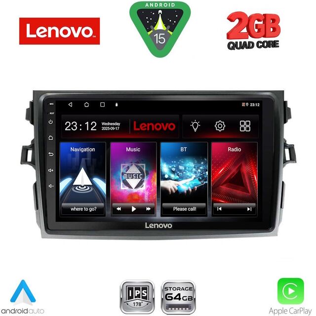 LENOVO LVD 2713_CPA (9inc) MULTIMEDIA TABLET for TOYOTA COROLLA 4D mod. 2006-2012