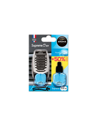AMiO - Αρωματικό Αεραγωγού Αυτοκινήτου Aroma Supreme Duo Aqua Αεραγωγού με Ρύθμιση Έντασης (+50% Περιεχόμενο) - 1 Τεμ. (A92253/AM)