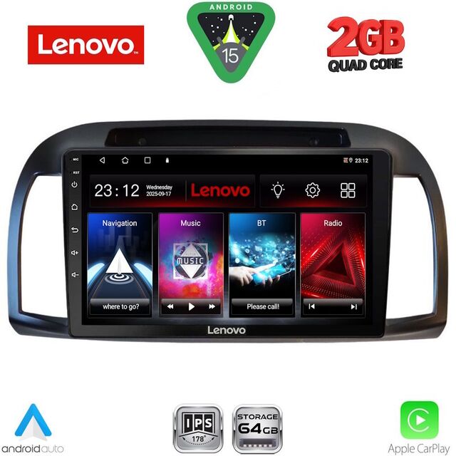 LENOVO LVD 2457BL_CPA (9inc) MULTIMEDIA TABLET for NISSAN MICRA K12 mod. 2002-2010 (BLACK)
