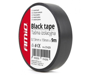 Amio – Μονωτική Ταινία Μαύρη PVC 19mm x 9m για Ηλεκτρικές Εγκαταστάσεις Αυτοκινήτου – 1 Τεμ. (01429/AM)