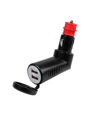 Φορτιστής Αναπτήρα με διπλό USB PLUG-IN EVO 90 μοίρες 12/24V 2,5A