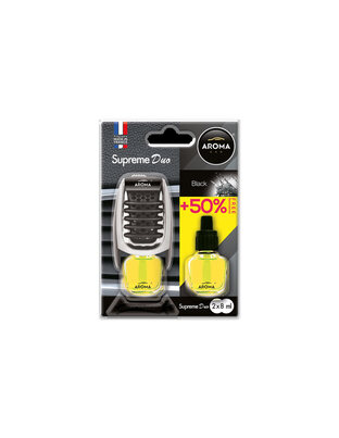 AMiO - Αρωματικό Αεραγωγού Αυτοκινήτου Aroma Supreme Duo Black Αεραγωγού με Ρύθμιση Έντασης (+50% Περιεχόμενο) - 1 Τεμ. (A92259/AM)