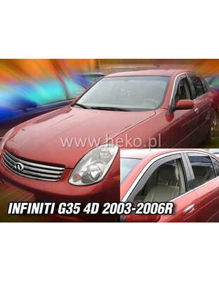 Heko - Ανεμοθραύστες Παραθύρων Για Infiniti G35 (V35) 2003 > 2006 4πορτο Sedan υλικό Acrylic Χρώμα Φιμέ - 2 τεμ. (ΑΝΕΜ.21507)