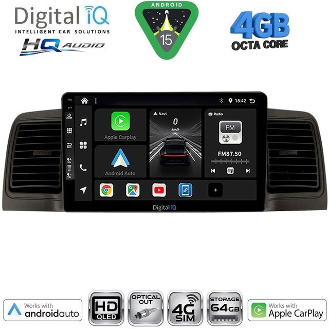 DIGITAL IQ BXK 19712BL_CPAA (9inc) MULTIMEDIA TABLET for TOYOTA COROLLA mod. 2001-2006 (BLACK)